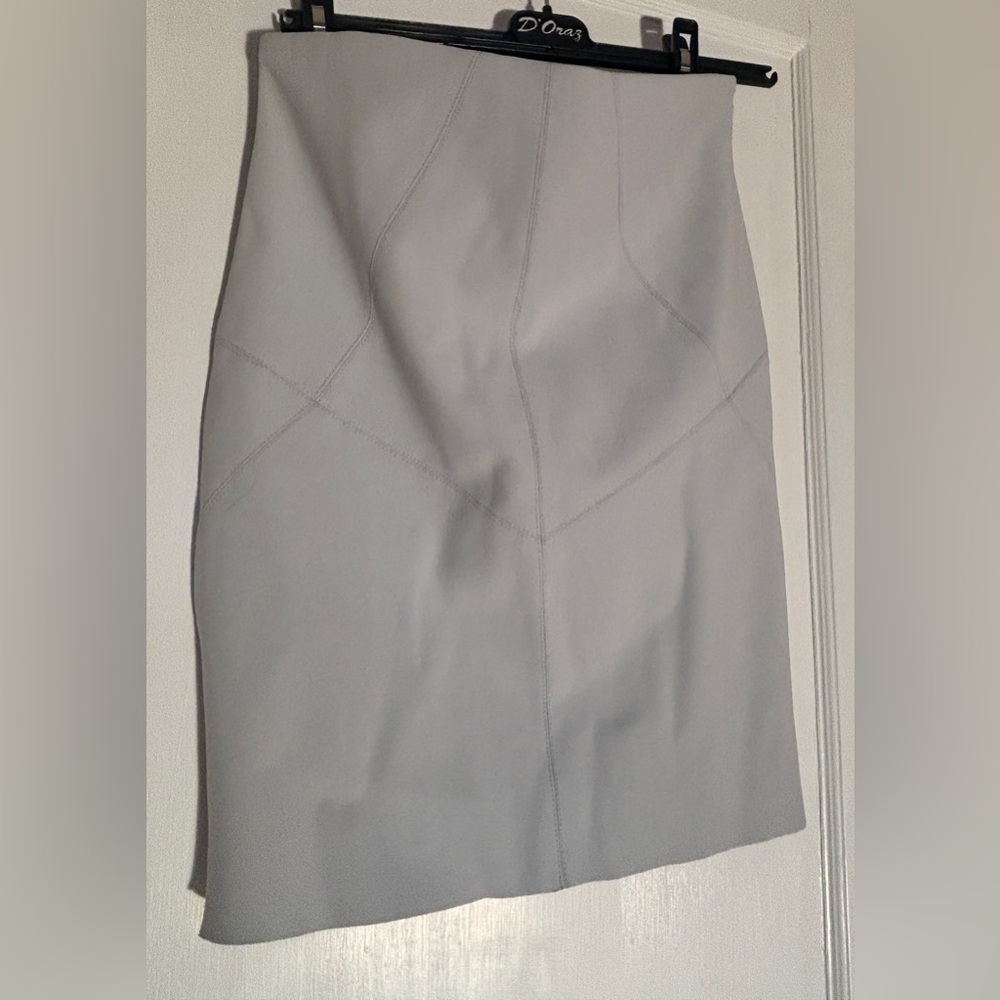Dubuc ivory cotton pencil skirt